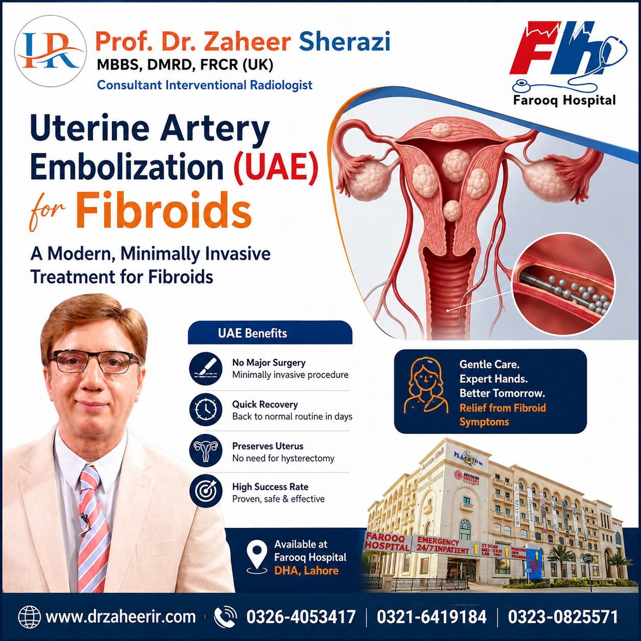 Uterine Artery Embolization (UAE) for Fibroids - Consultant Interventional Radiologist - Prof. Dr. Zaheer Sherazi